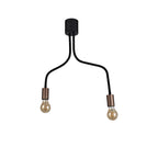 NL76449 Gino Flexible Ceiling 2 Light Satin Black/Brushed Copper