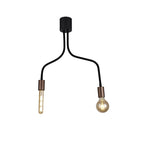 NL76449 Gino Flexible Ceiling 2 Light Satin Black/Brushed Copper