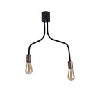 NL76449 Gino Flexible Ceiling 2 Light Satin Black/Brushed Copper