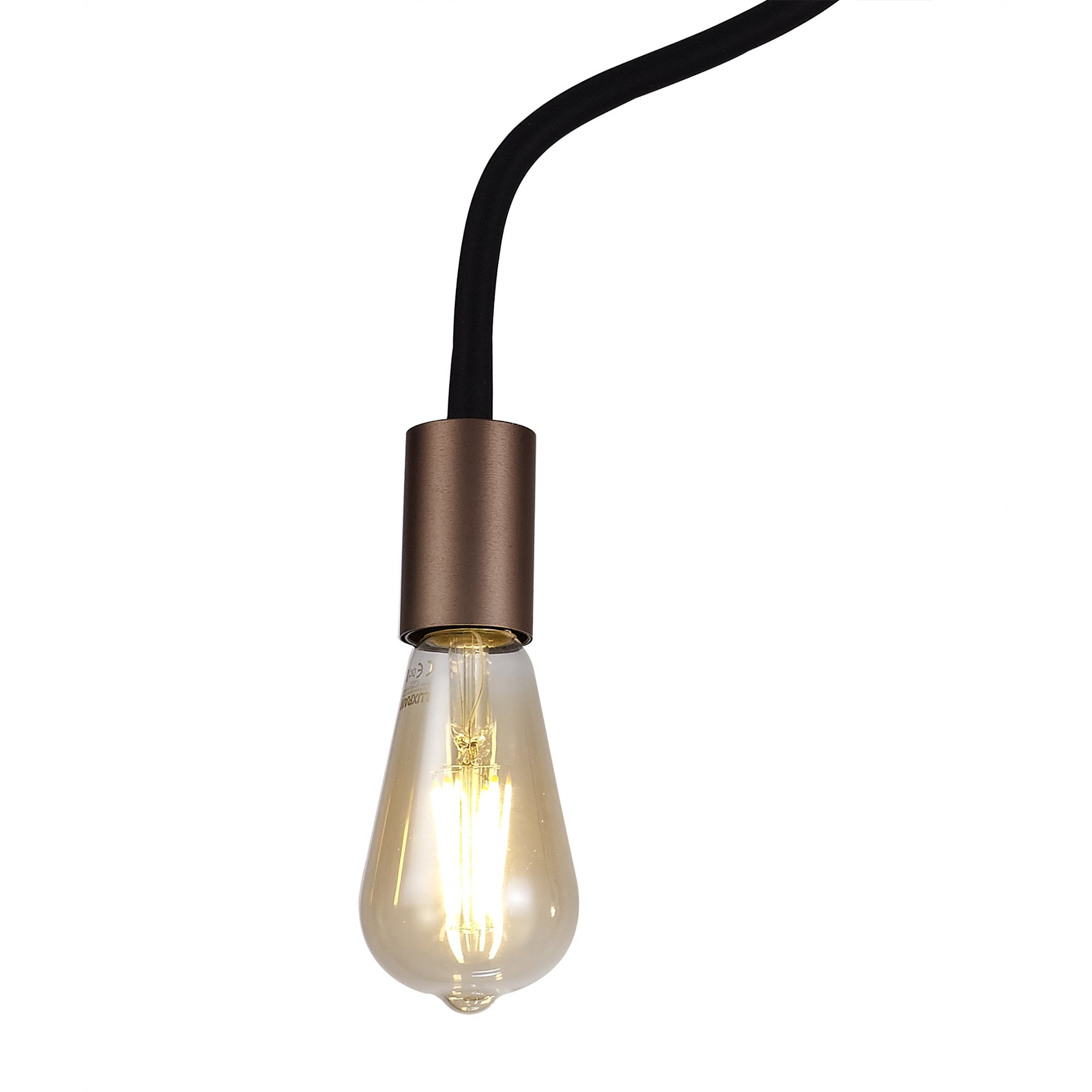 NL76449 Gino Flexible Ceiling 2 Light Satin Black/Brushed Copper