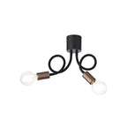 NL76449 Gino Flexible Ceiling 2 Light Satin Black/Brushed Copper