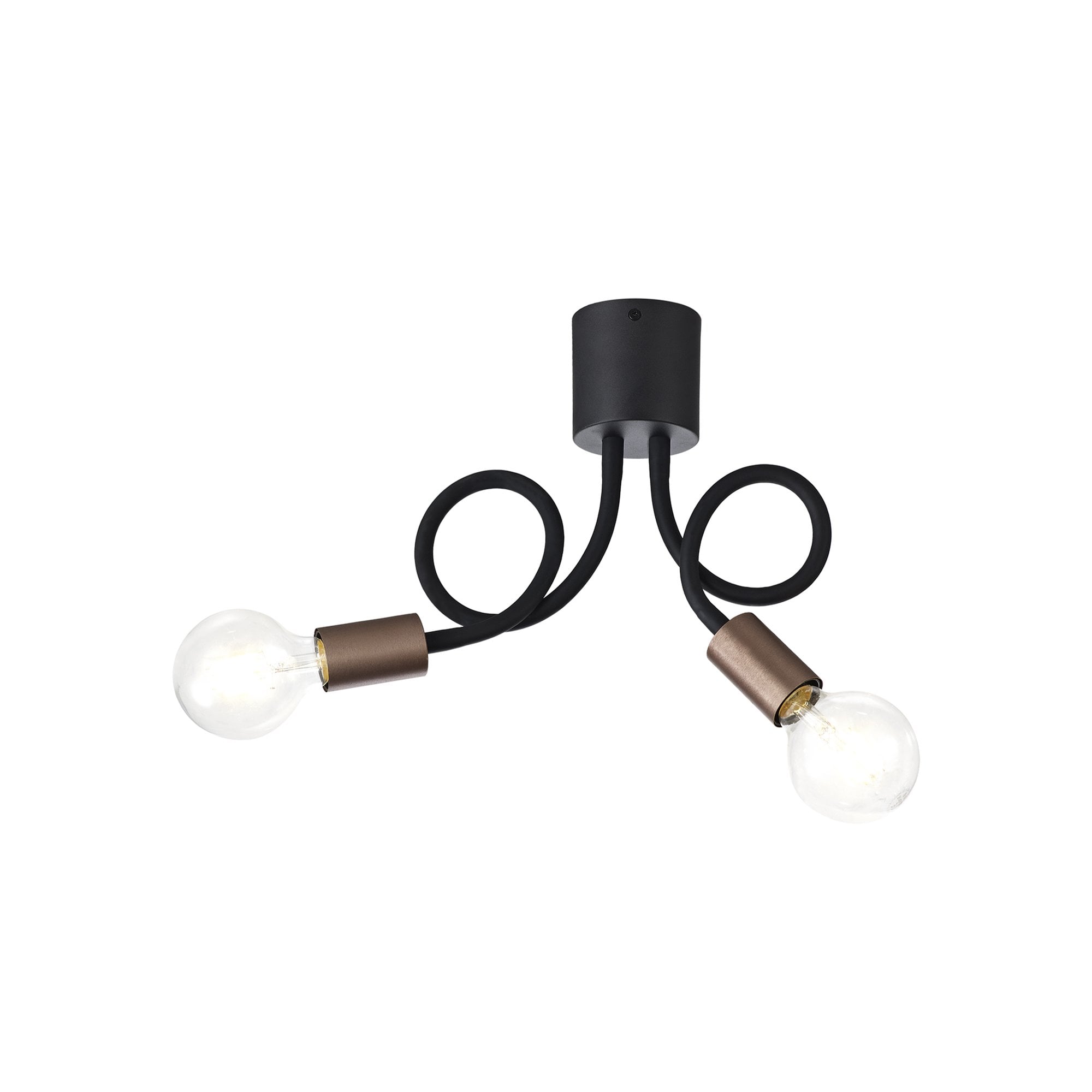 NL76449 Gino Flexible Ceiling 2 Light Satin Black/Brushed Copper