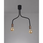 NL76449 Gino Flexible Ceiling 2 Light Satin Black/Brushed Copper