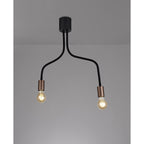 NL76449 Gino Flexible Ceiling 2 Light Satin Black/Brushed Copper