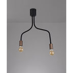 NL76449 Gino Flexible Ceiling 2 Light Satin Black/Brushed Copper
