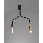 NL76449 Gino Flexible Ceiling 2 Light Satin Black/Brushed Copper