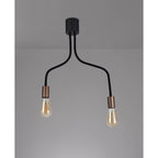NL76449 Gino Flexible Ceiling 2 Light Satin Black/Brushed Copper