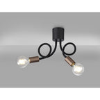 NL76449 Gino Flexible Ceiling 2 Light Satin Black/Brushed Copper