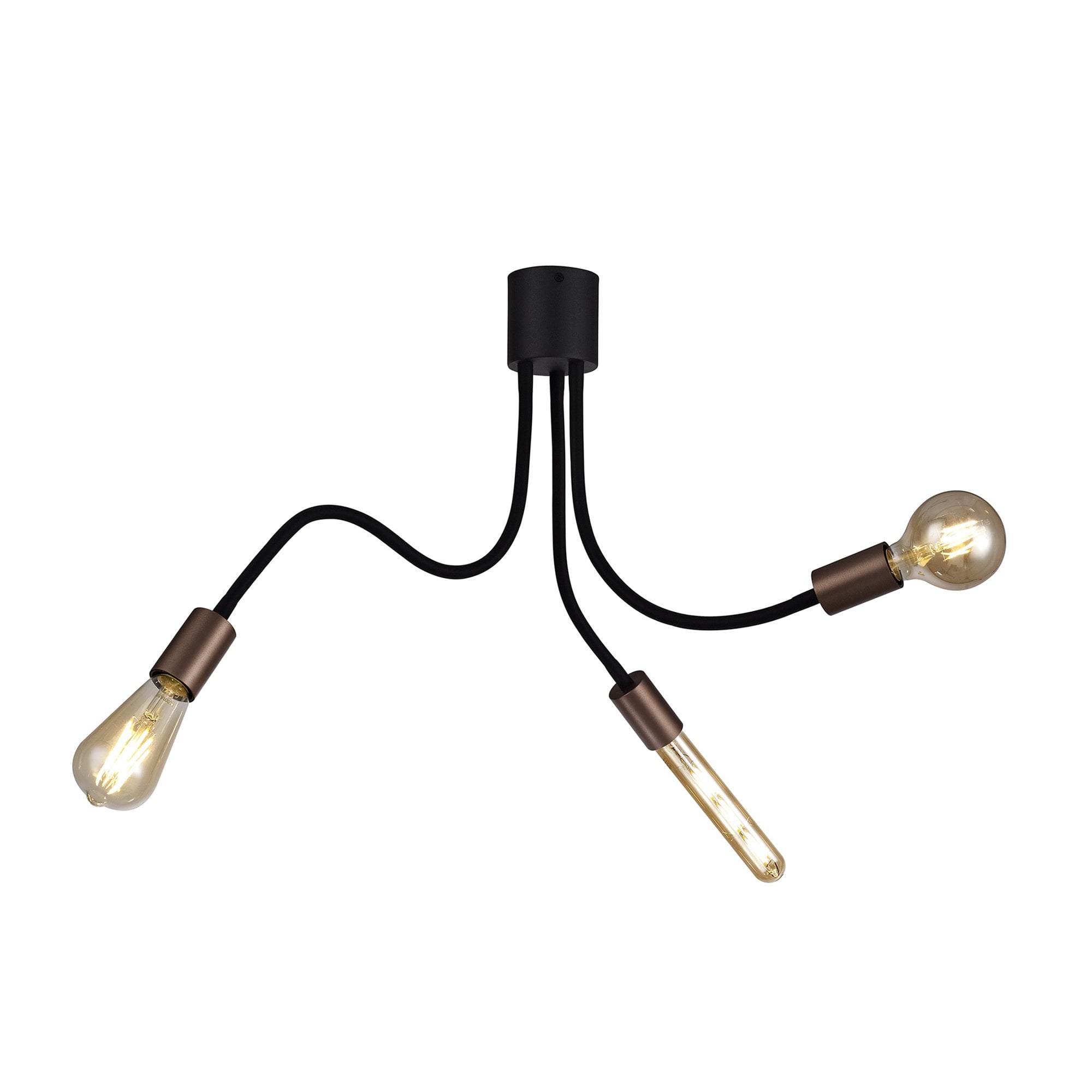 NL76459 Gino Flexible Ceiling 3 Light Satin Black/Brushed Copper