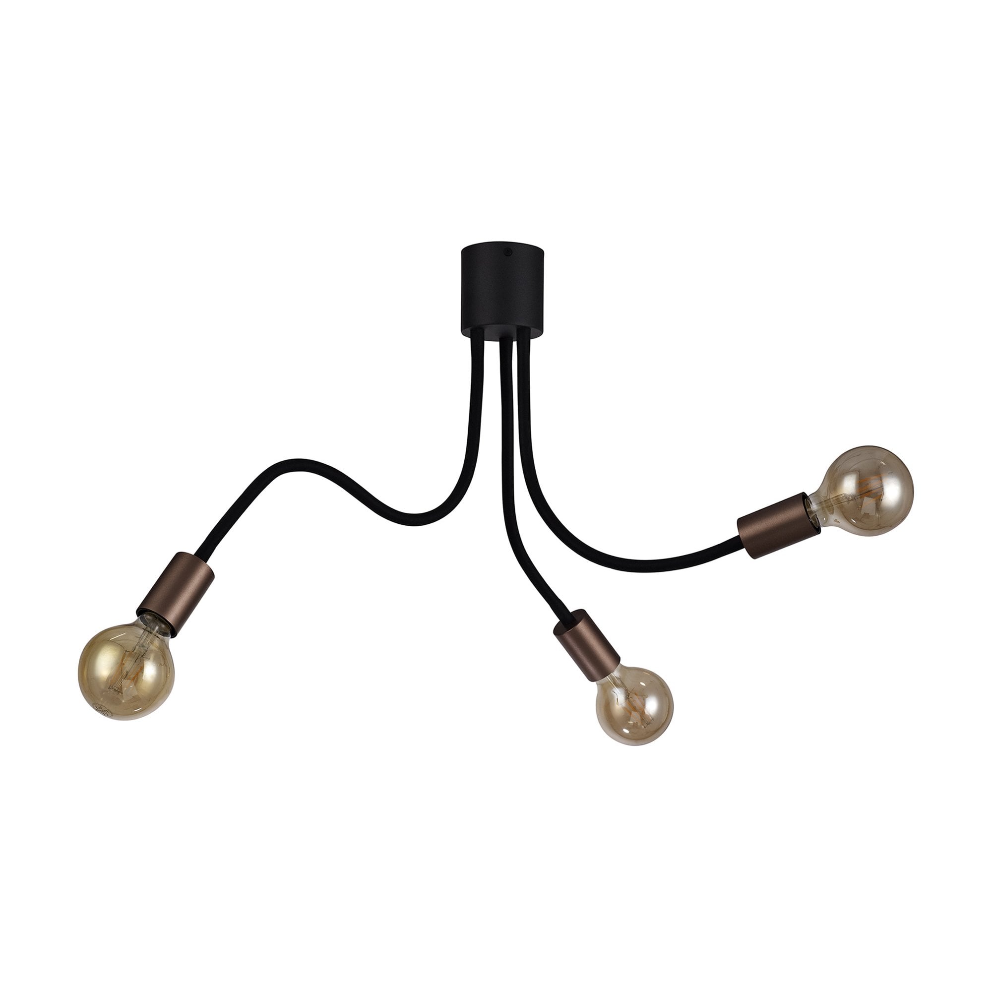 NL76459 Gino Flexible Ceiling 3 Light Satin Black/Brushed Copper