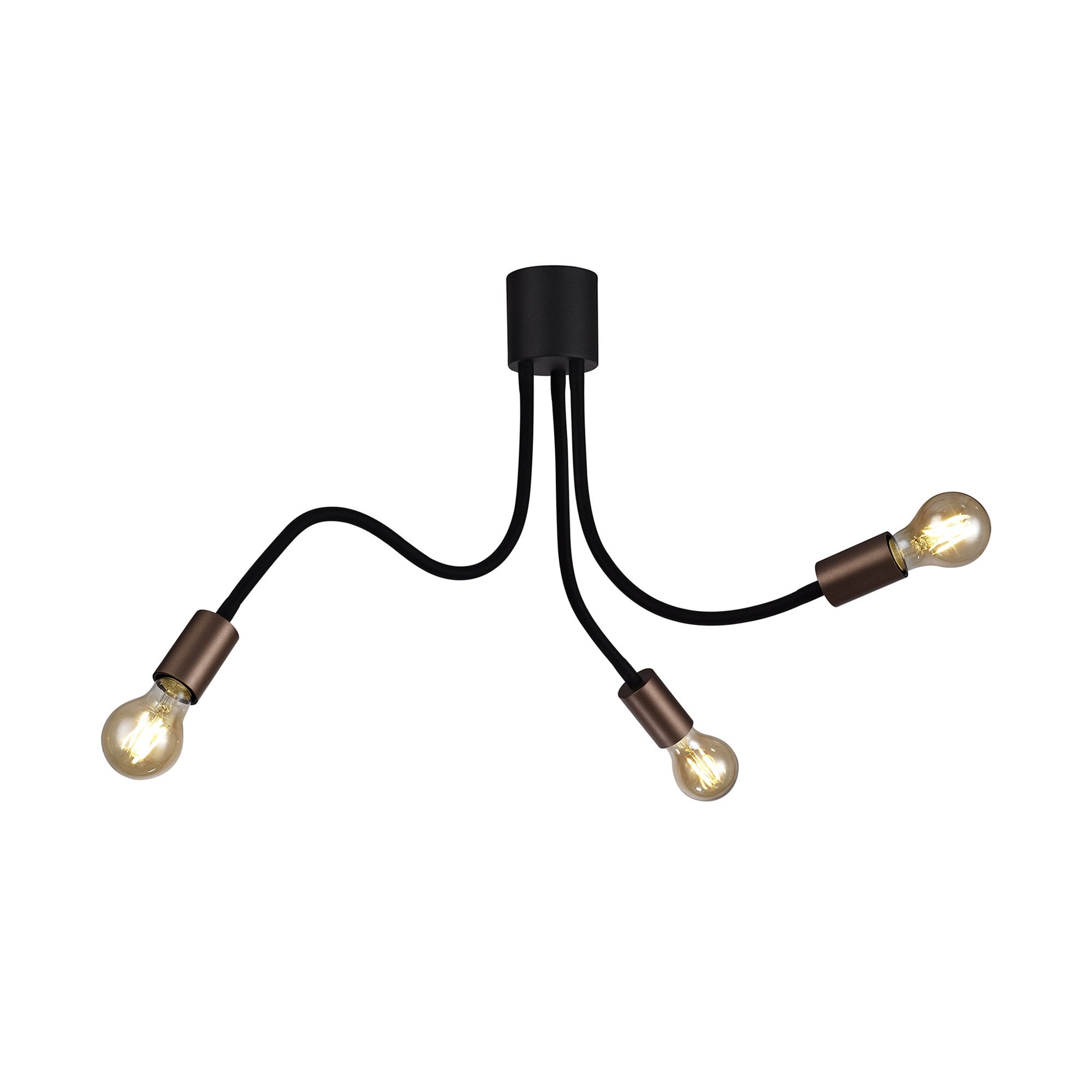 NL76459 Gino Flexible Ceiling 3 Light Satin Black/Brushed Copper