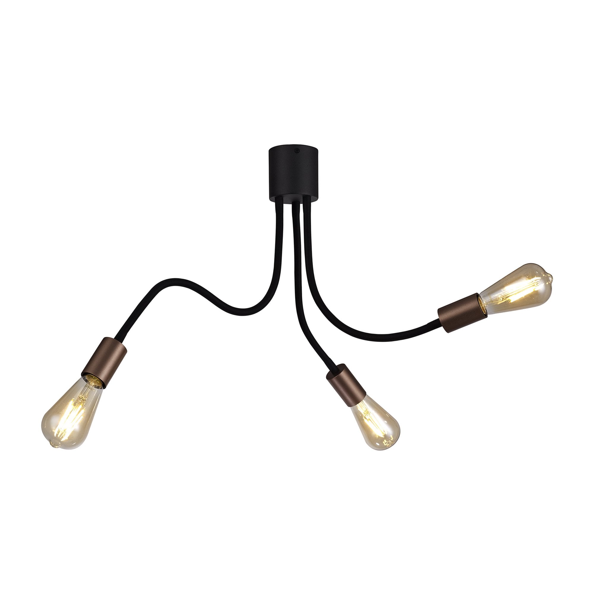 NL76459 Gino Flexible Ceiling 3 Light Satin Black/Brushed Copper