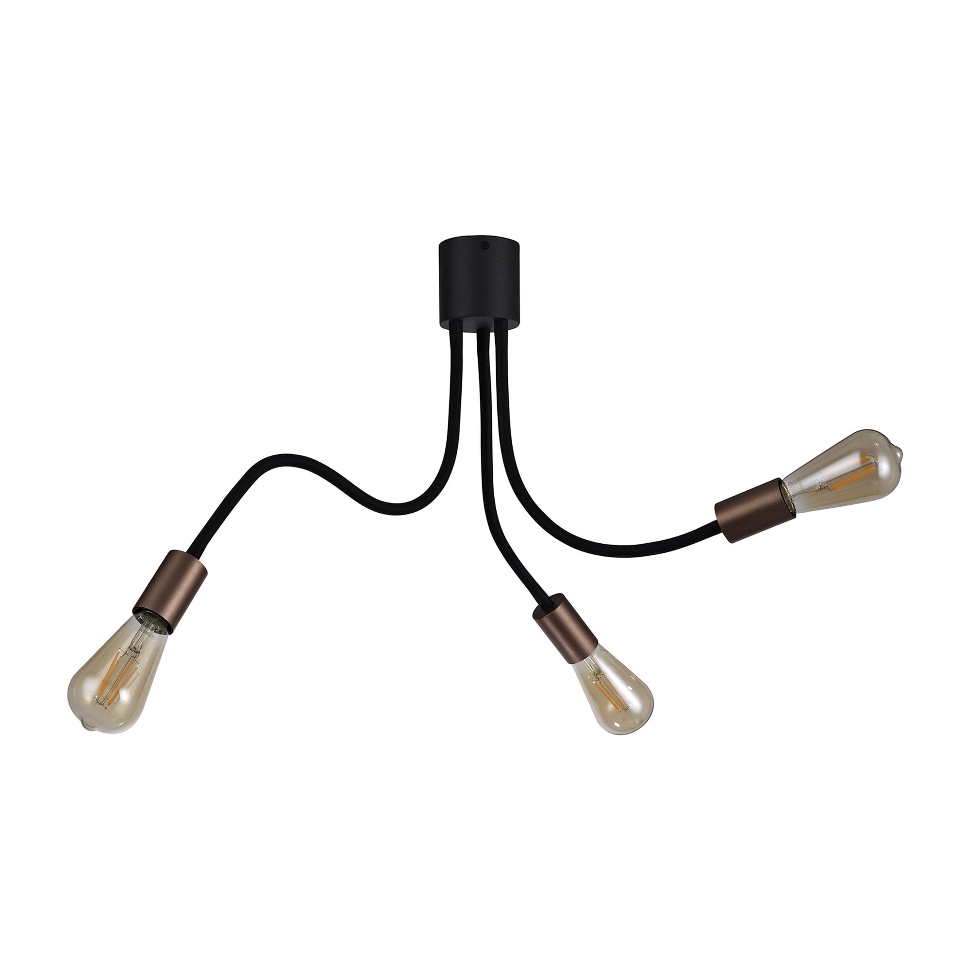 NL76459 Gino Flexible Ceiling 3 Light Satin Black/Brushed Copper