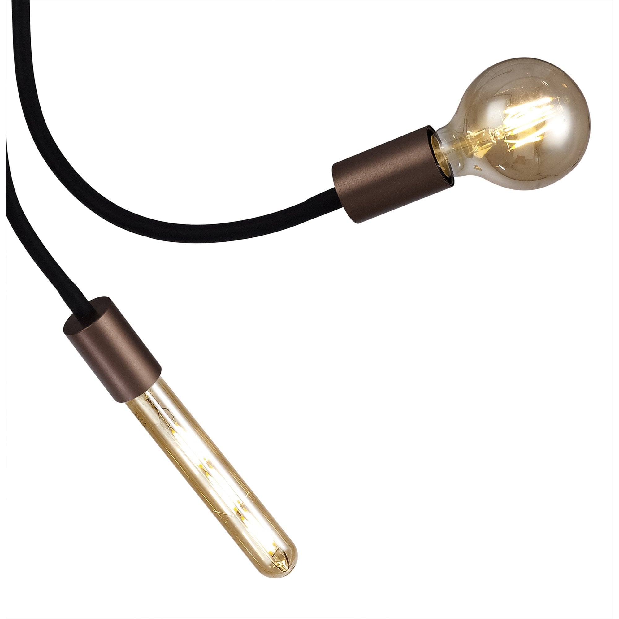 NL76459 Gino Flexible Ceiling 3 Light Satin Black/Brushed Copper