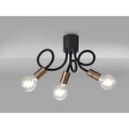 NL76459 Gino Flexible Ceiling 3 Light Satin Black/Brushed Copper