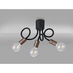NL76459 Gino Flexible Ceiling 3 Light Satin Black/Brushed Copper