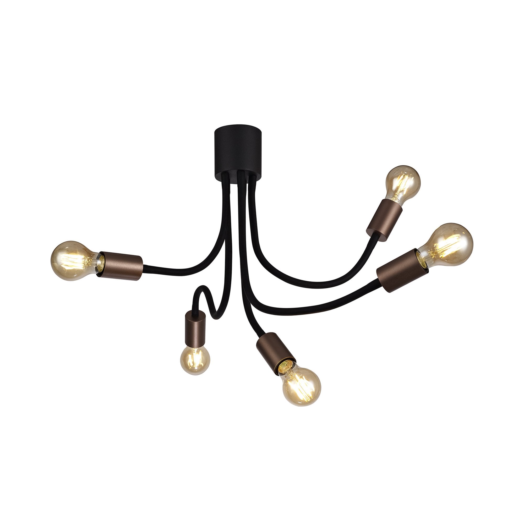 NL76469 Gino Flexible Ceiling 5 Light Satin Black/Brushed Copper