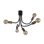 NL76469 Gino Flexible Ceiling 5 Light Satin Black/Brushed Copper