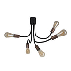 NL76469 Gino Flexible Ceiling 5 Light Satin Black/Brushed Copper