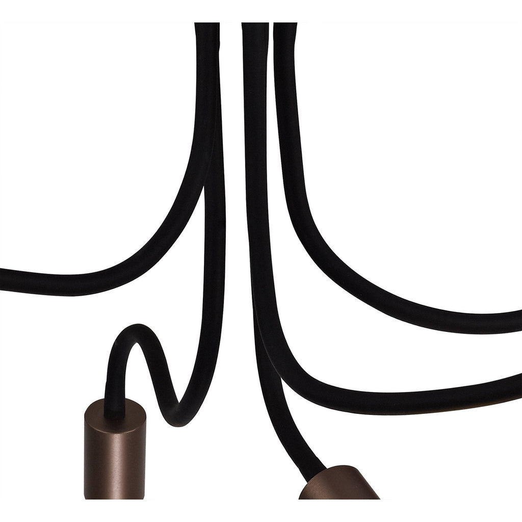 NL76469 Gino Flexible Ceiling 5 Light Satin Black/Brushed Copper