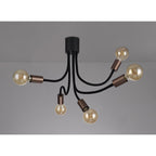 NL76469 Gino Flexible Ceiling 5 Light Satin Black/Brushed Copper