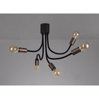 NL76469 Gino Flexible Ceiling 5 Light Satin Black/Brushed Copper