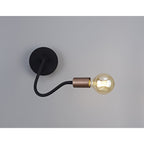 NL76479 Gino Flexible Wall Lamp 1 Light Satin Black/Brushed Copper