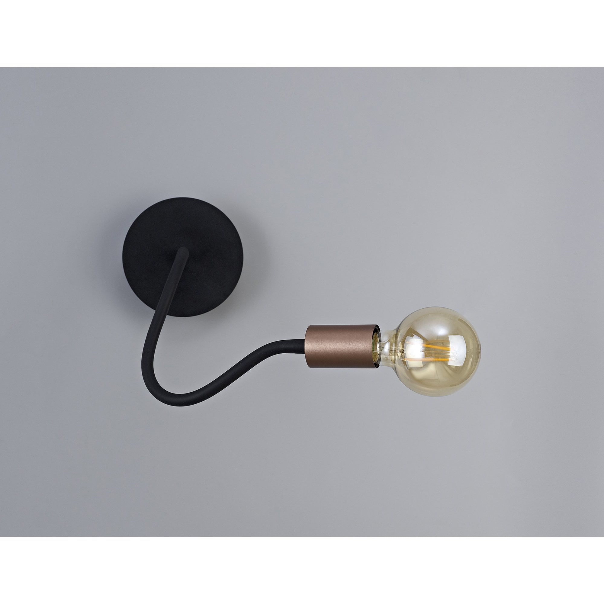 NL76479 Gino Flexible Wall Lamp 1 Light Satin Black/Brushed Copper