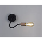 NL76479 Gino Flexible Wall Lamp 1 Light Satin Black/Brushed Copper