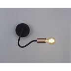NL76479 Gino Flexible Wall Lamp 1 Light Satin Black/Brushed Copper