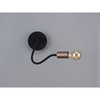 NL76479 Gino Flexible Wall Lamp 1 Light Satin Black/Brushed Copper