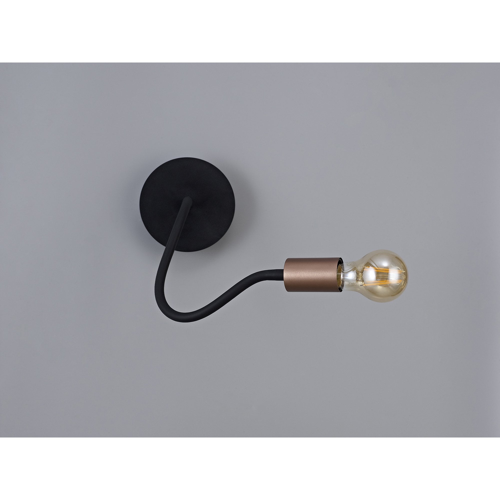 NL76479 Gino Flexible Wall Lamp 1 Light Satin Black/Brushed Copper