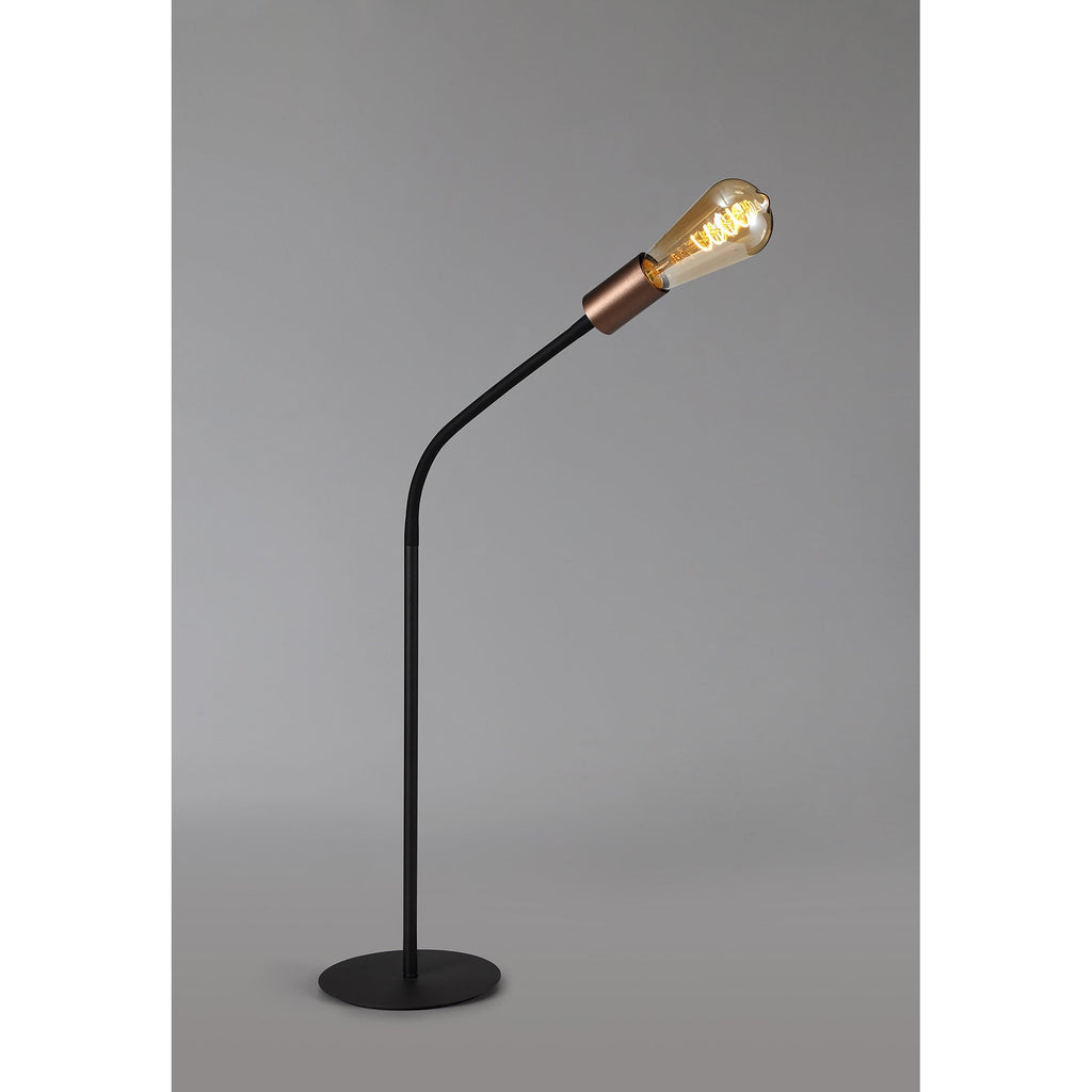 NL76489 Gino Flexible Table Lamp 1 Light Satin Black/Brushed Copper
