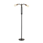 NL76499 Gino Flexible Floor Lamp 3 Light Satin Black/Brushed Copper