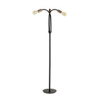 NL76499 Gino Flexible Floor Lamp 3 Light Satin Black/Brushed Copper
