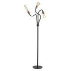 NL76499 Gino Flexible Floor Lamp 3 Light Satin Black/Brushed Copper