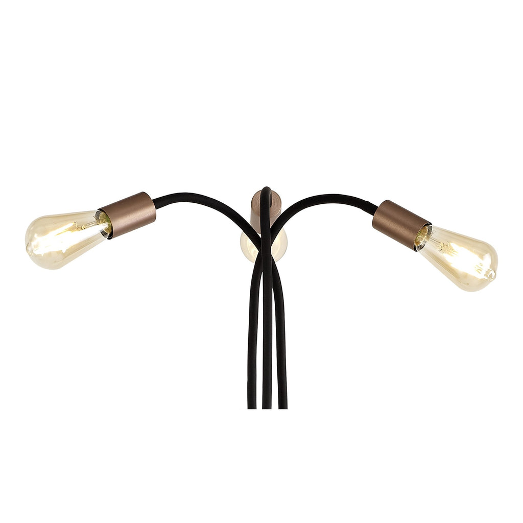 NL76499 Gino Flexible Floor Lamp 3 Light Satin Black/Brushed Copper
