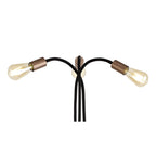 NL76499 Gino Flexible Floor Lamp 3 Light Satin Black/Brushed Copper