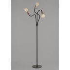 NL76499 Gino Flexible Floor Lamp 3 Light Satin Black/Brushed Copper