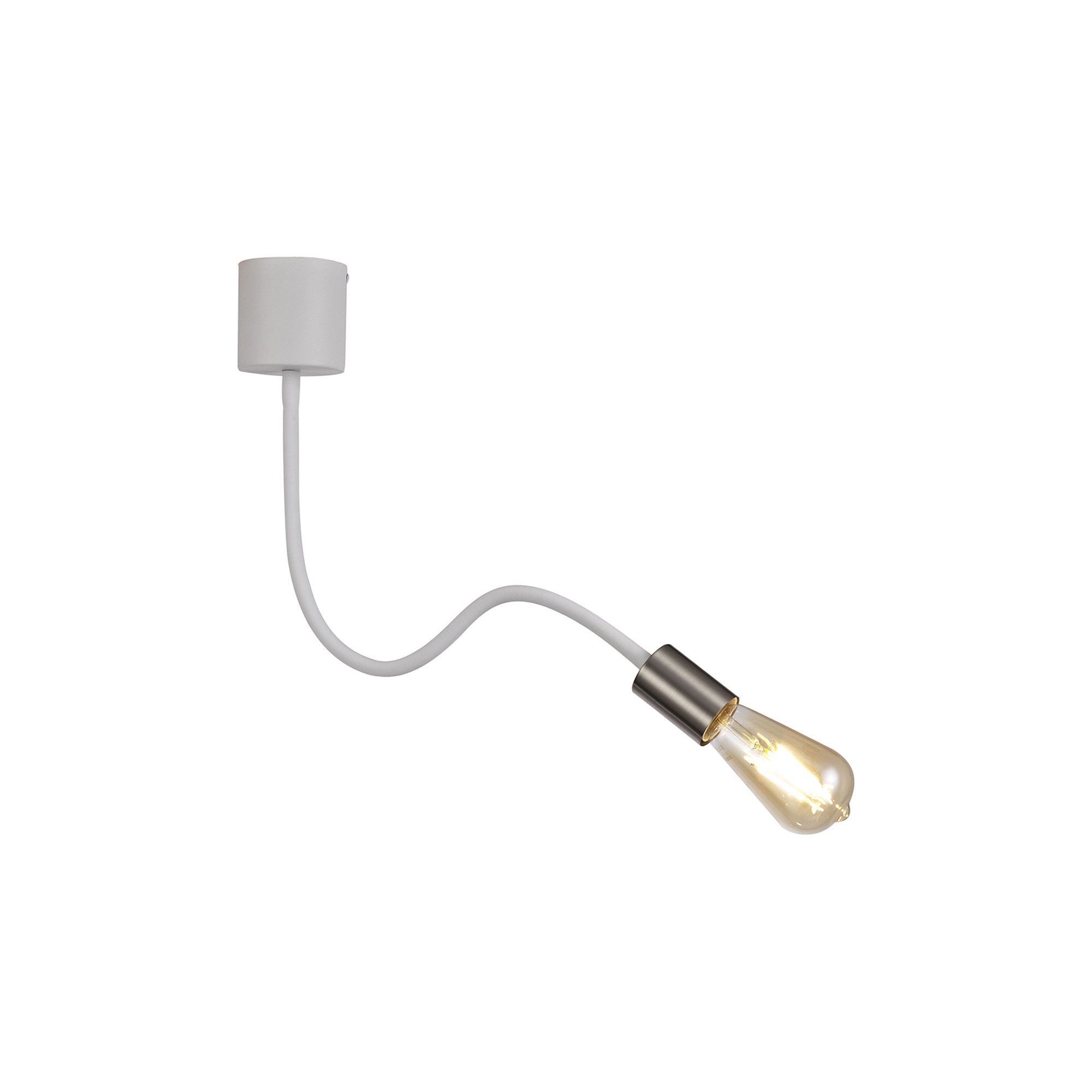 NL76509 Gino Flexible Ceiling 1 Light Satin White/Satin Nickel