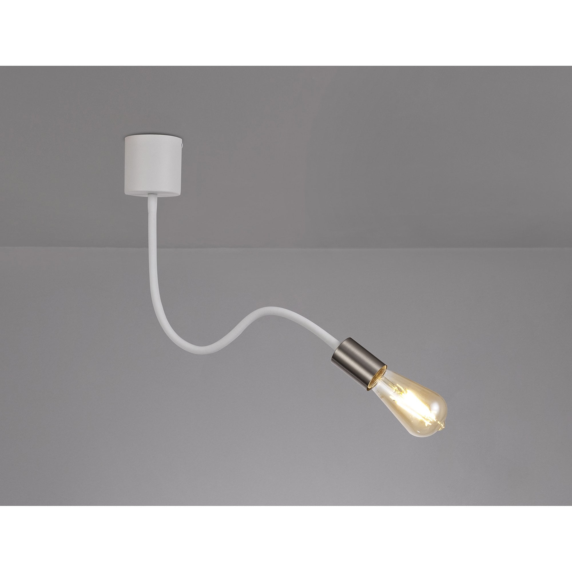 NL76509 Gino Flexible Ceiling 1 Light Satin White/Satin Nickel