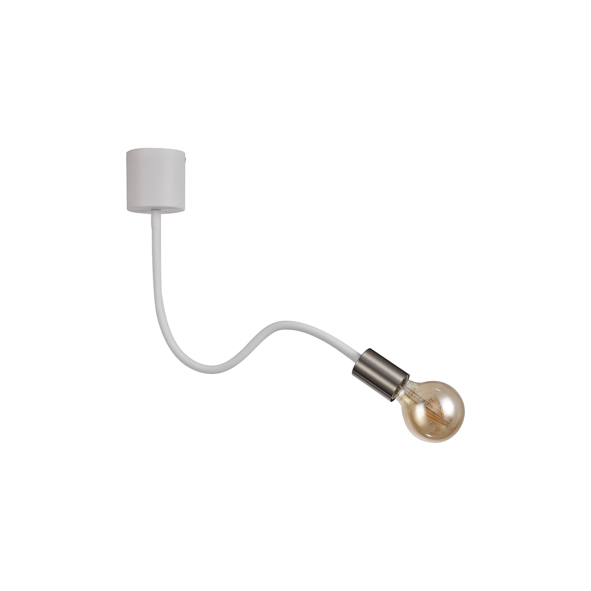 NL76509 Gino Flexible Ceiling 1 Light Satin White/Satin Nickel