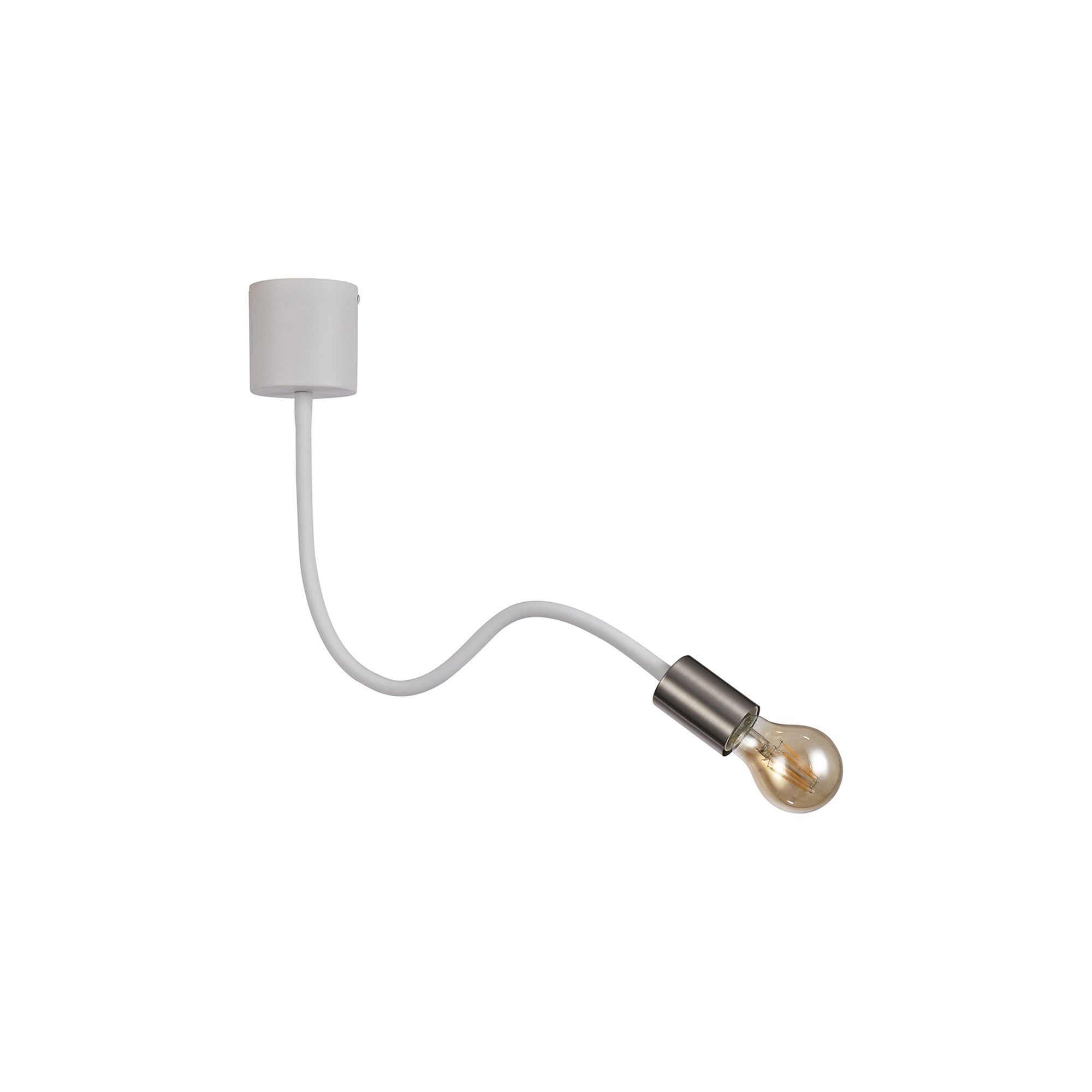 NL76509 Gino Flexible Ceiling 1 Light Satin White/Satin Nickel