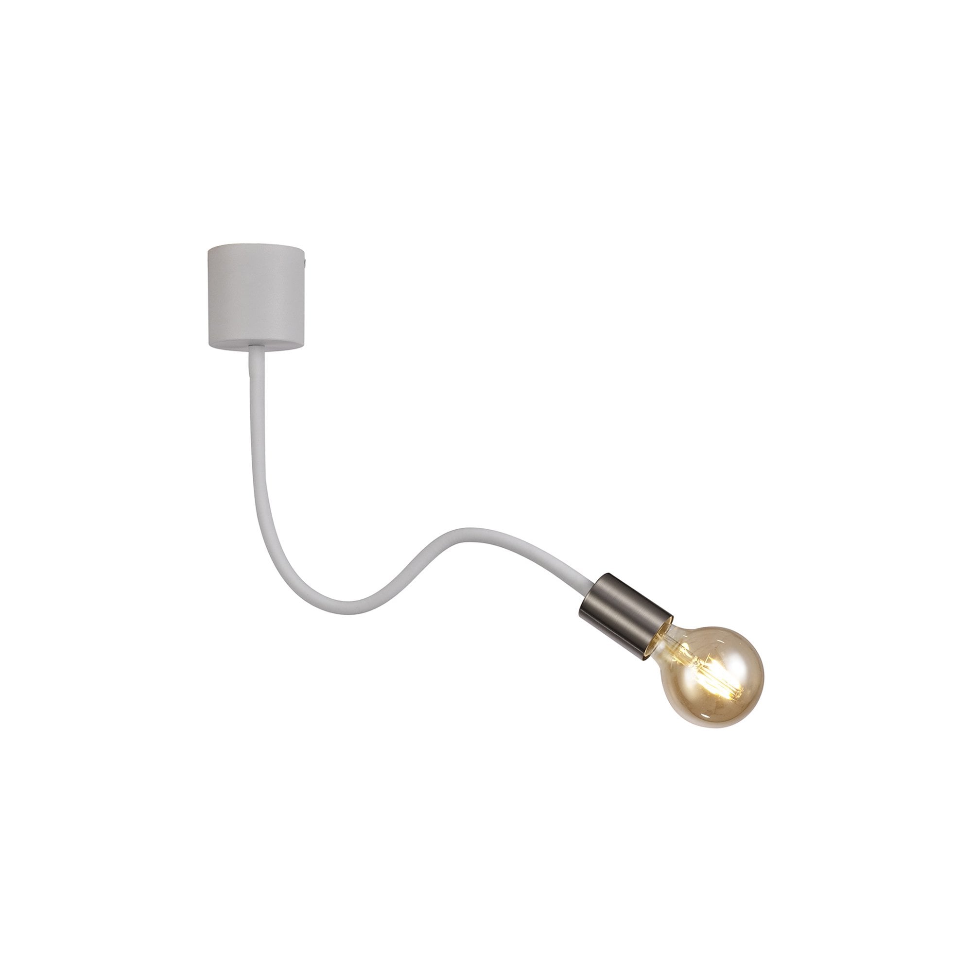 NL76509 Gino Flexible Ceiling 1 Light Satin White/Satin Nickel