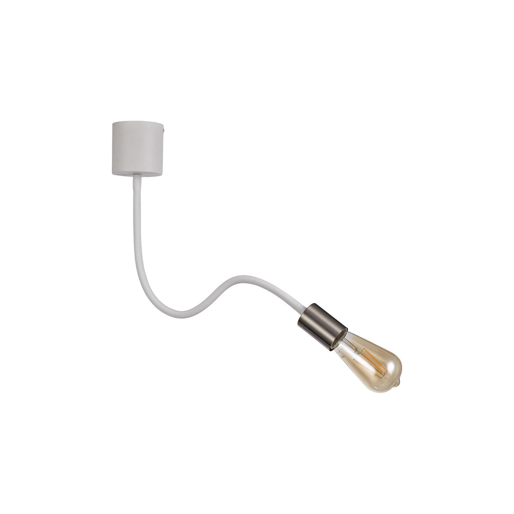 NL76509 Gino Flexible Ceiling 1 Light Satin White/Satin Nickel