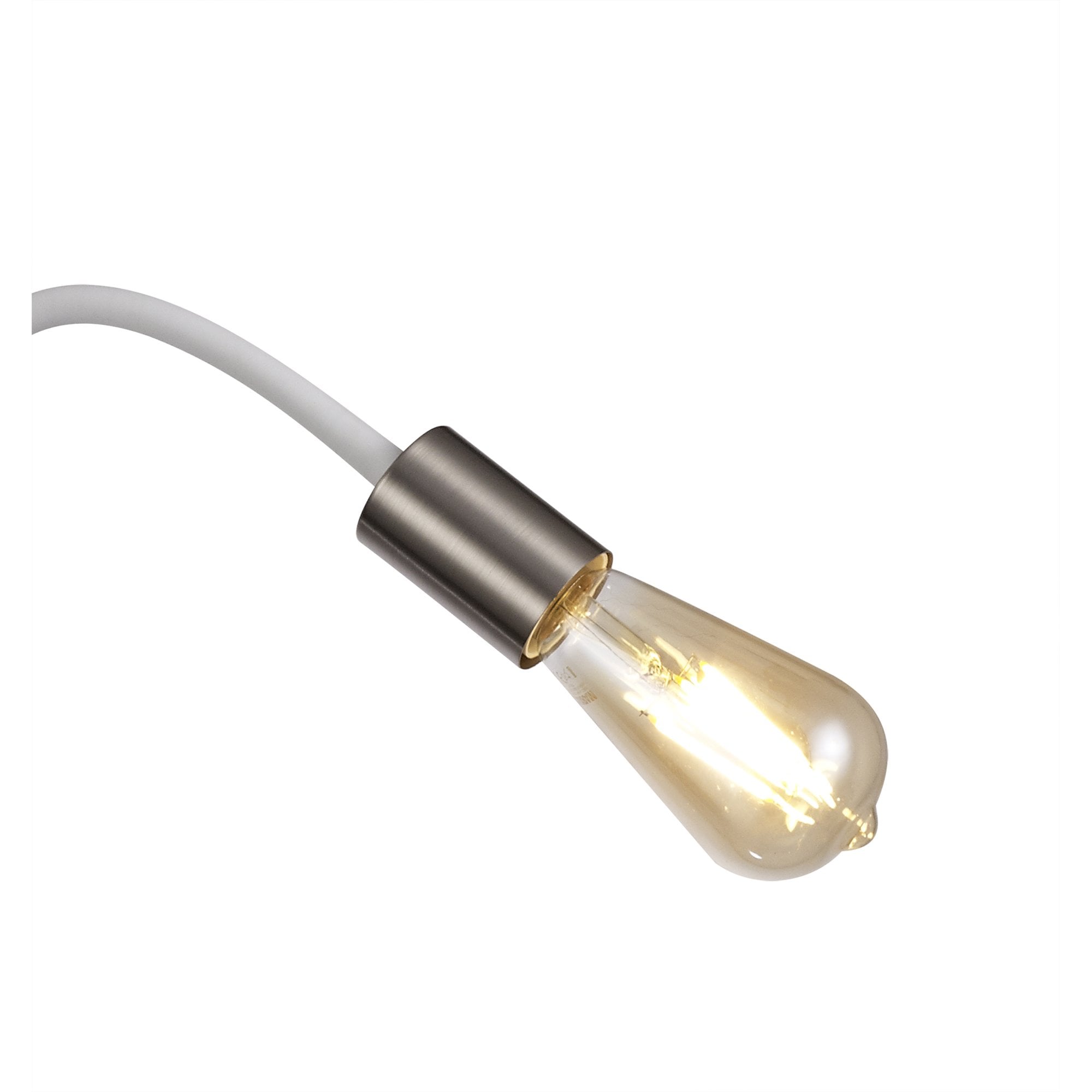 NL76509 Gino Flexible Ceiling 1 Light Satin White/Satin Nickel