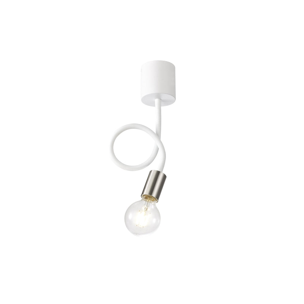 NL76509 Gino Flexible Ceiling 1 Light Satin White/Satin Nickel