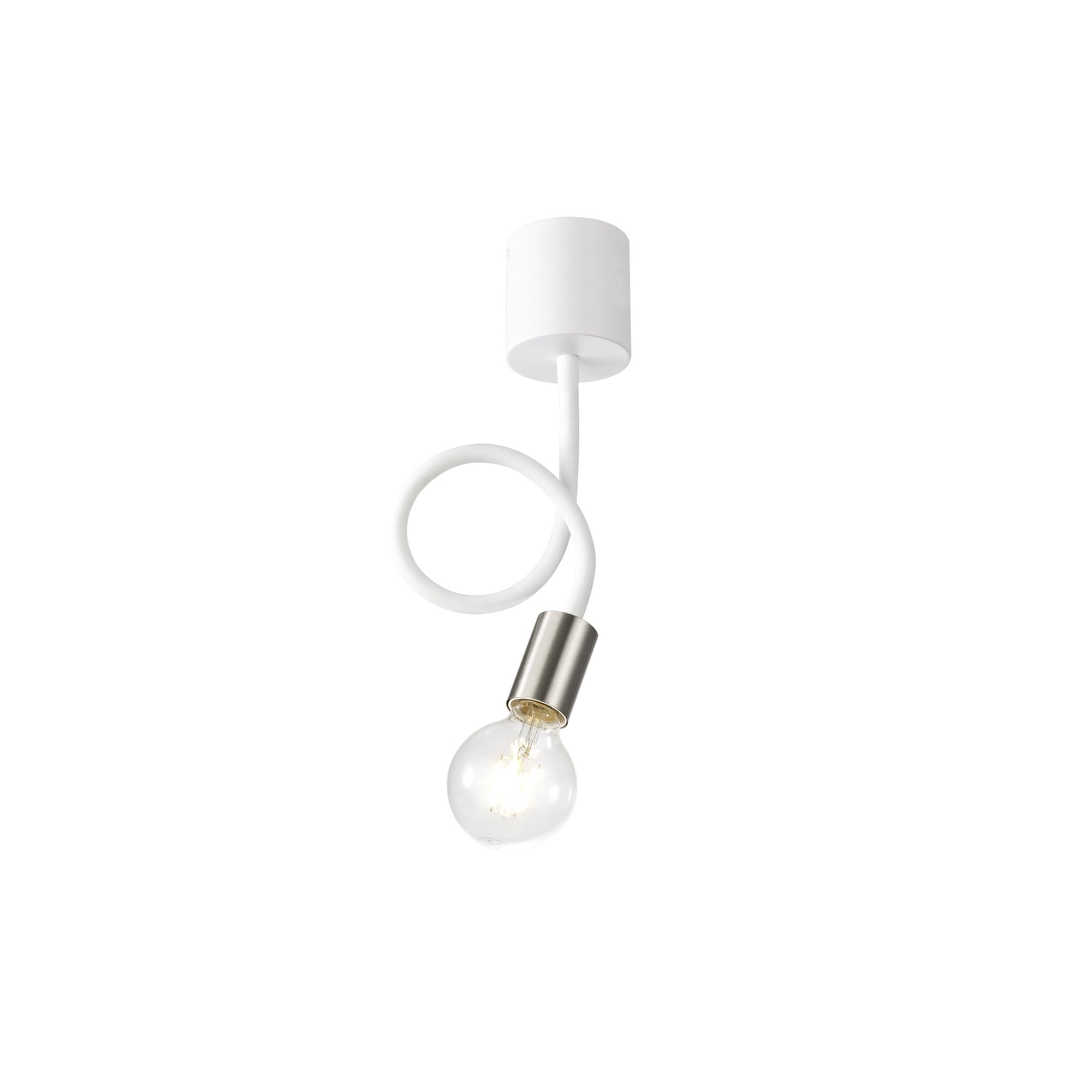 NL76509 Gino Flexible Ceiling 1 Light Satin White/Satin Nickel