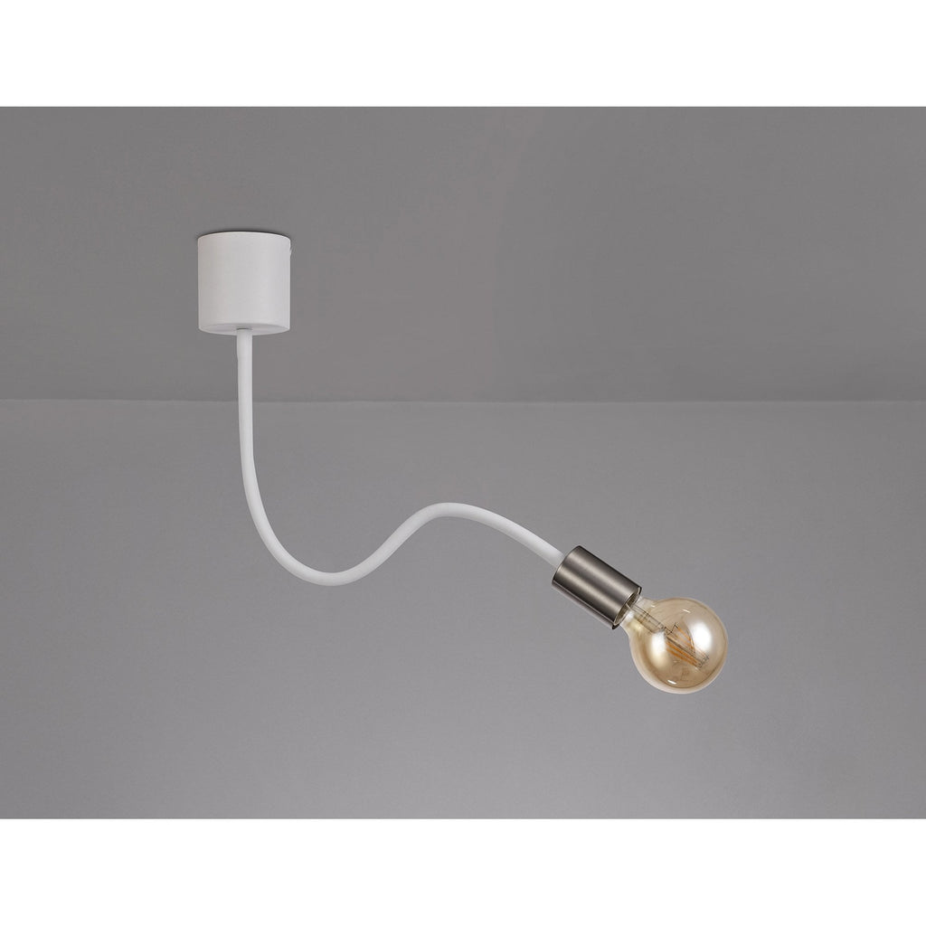 NL76509 Gino Flexible Ceiling 1 Light Satin White/Satin Nickel