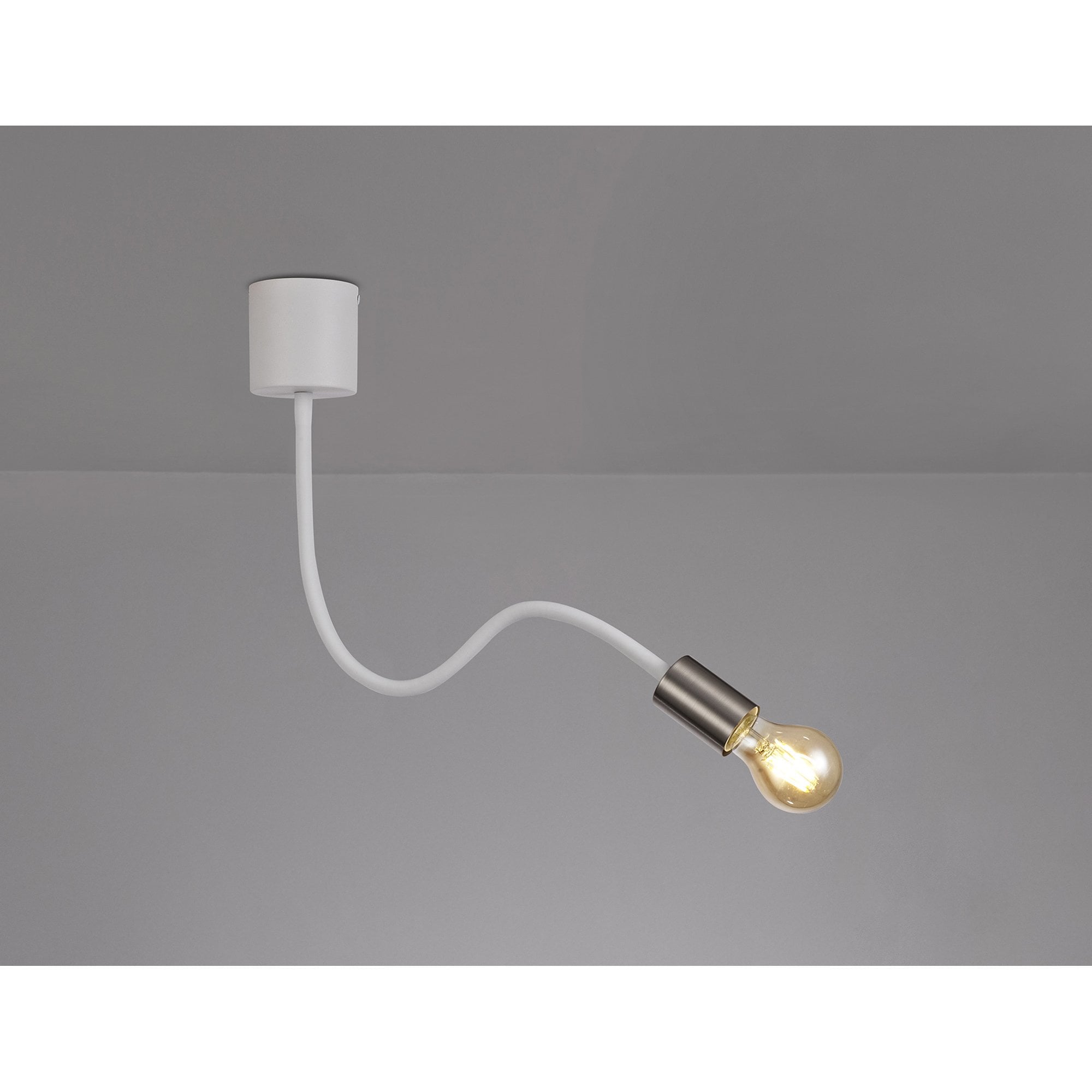 NL76509 Gino Flexible Ceiling 1 Light Satin White/Satin Nickel